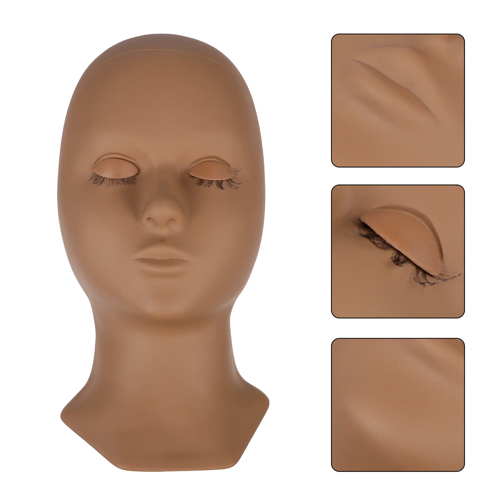 

Silicone Detachable Human Head Mold for Eyelash Extension Teaching Makeup Practicing Model Tool Reusable Ideal Gift Cosmetology