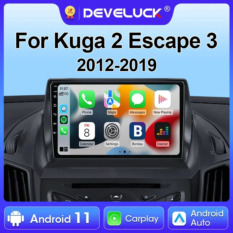 

2 Din Android 12 для Ford C-MAX Kuga 2 Escape 3 2012-2019 Автомобильный стерео радио мультимедийный видеоплеер GPS Carplay Авто головное устройство