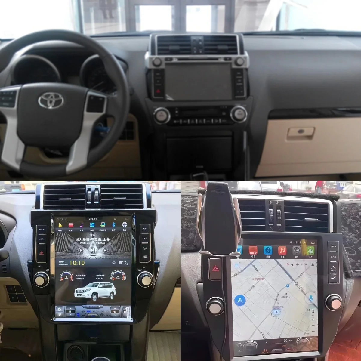 For Toyota Land Cruiser Prado 150 2014-2017 8+256G Android 13 Car Radio GPS Navigation Tesla Screen Multimedia Player Head Unit