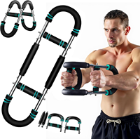 Twister Arm Exerciser with Foam Handle Adjustable Spring Workout Bar Forearm Triceps Chest Expander Portable Fitness Equipment
