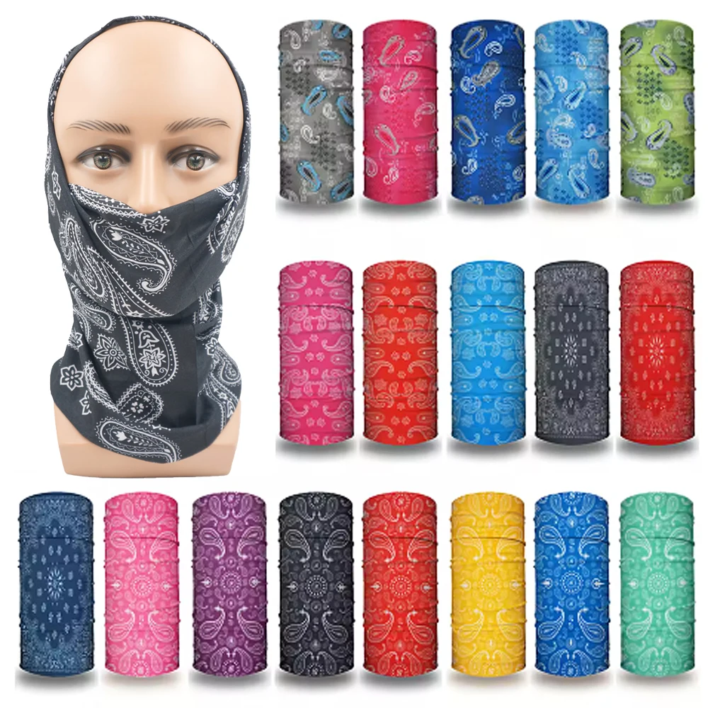 Seamless Bandana Rave Face Cover Scarf Mask Neck Gaiter Face Mask For Men Women Cycling Balaclava Headband Head Wrap Headwear
