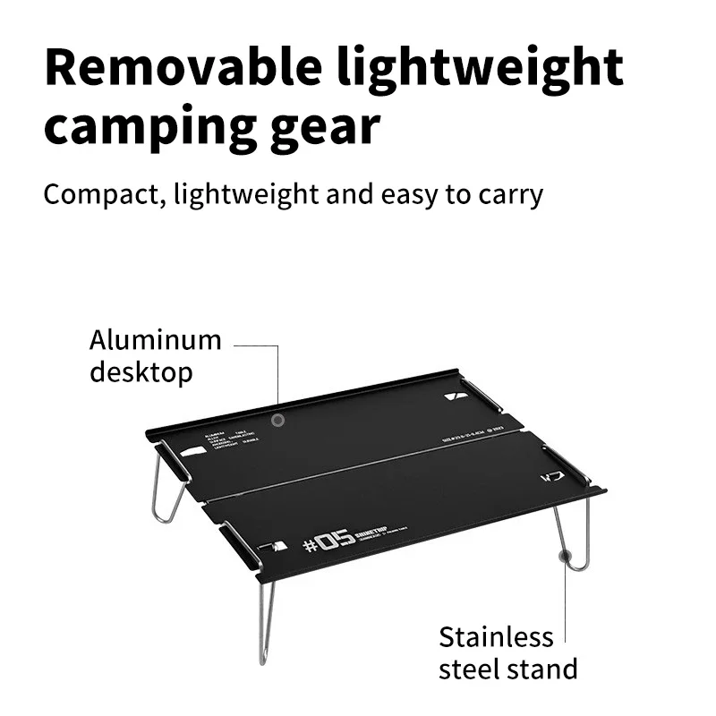 ShineTrip Outdoor Camping Lightweight Foldable Two Piece Table Detachable Aluminum Alloy Tea Table Portable Coffee Table