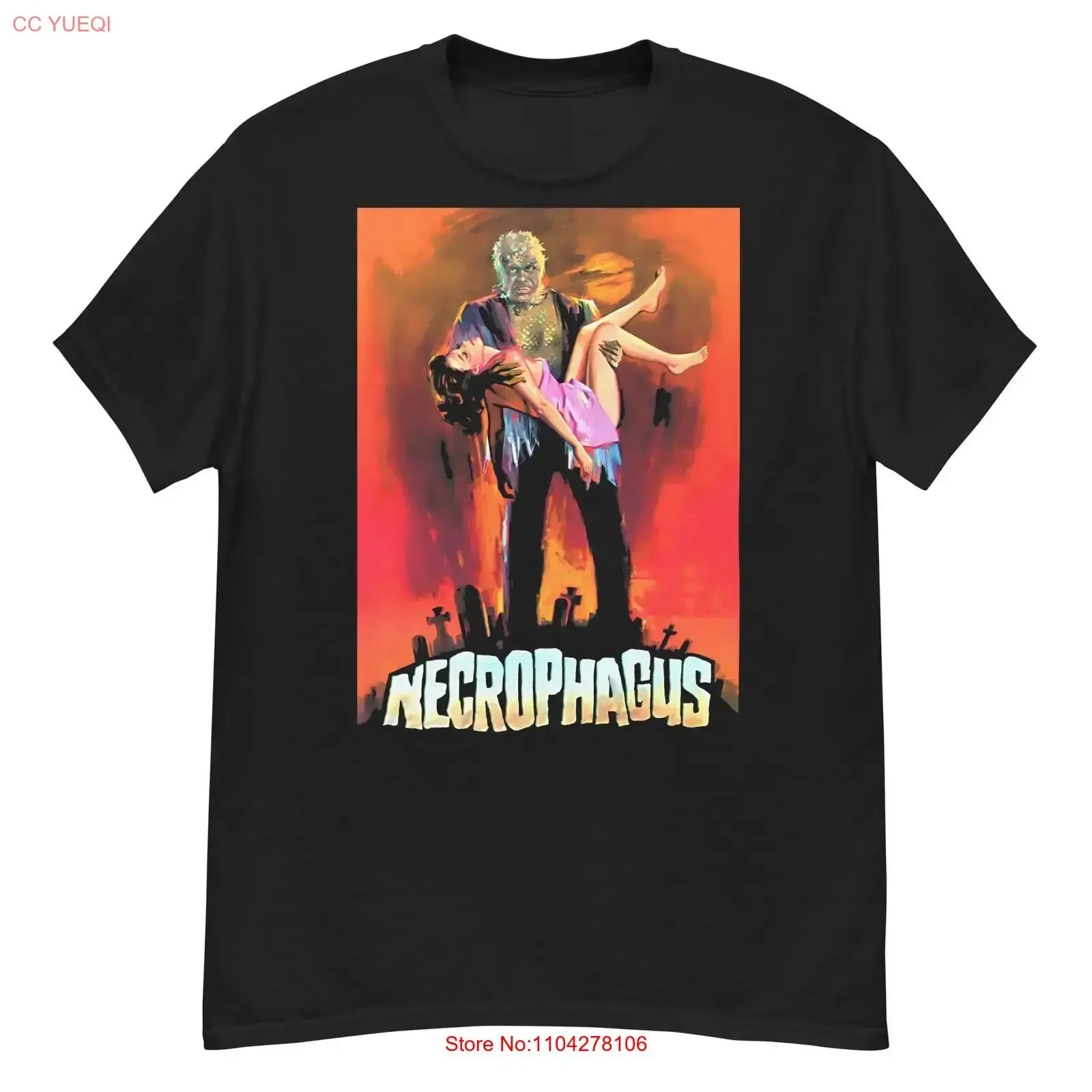 Necrophagus cult horror film fan art t shirt vintage Washed designer clothes Comfortable streetwear fashion graphic Stretched