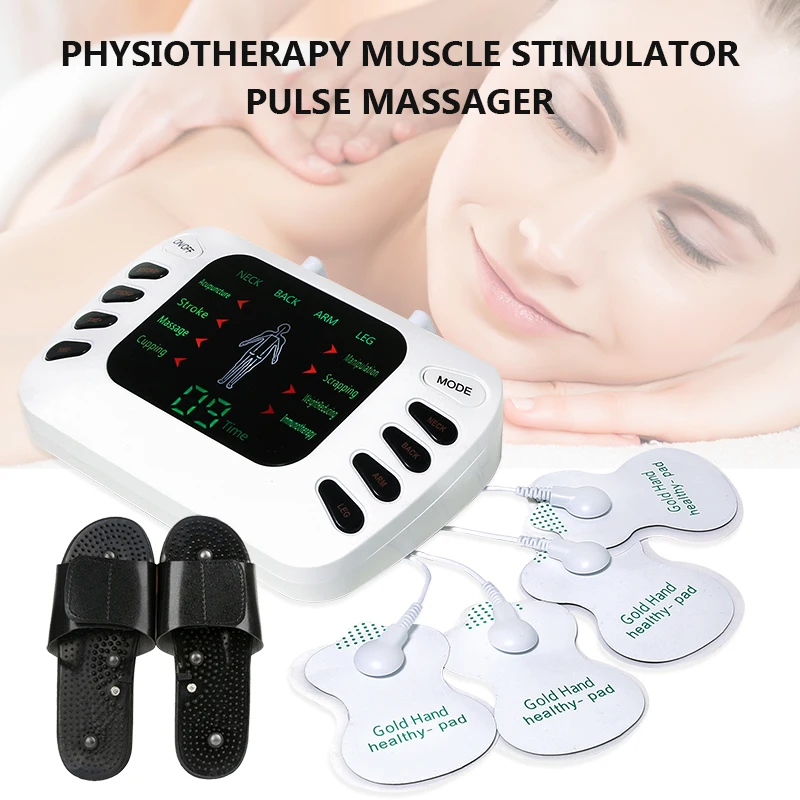 Electrical Muscle Stimulator English Button Therapy Massage TENS Electronic Massager  Physiotherapy TENS Machine