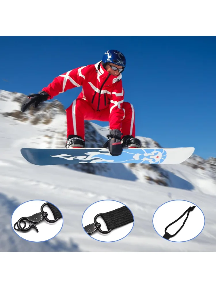 2pcs Ski Snowboard Leashes Safety Cord with Buckle Replacement Anti Loss Security Strap for Snowboarding Skiing Winter Sports