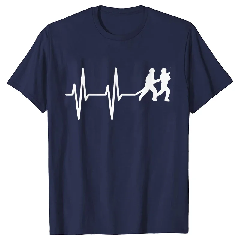 Casual Men's Clothing Fireman Heartbeat Firefighter T-Shirt Men T Shirt Fire Worker Rescue Short Sleeve Tees Short Sleeve Tops
