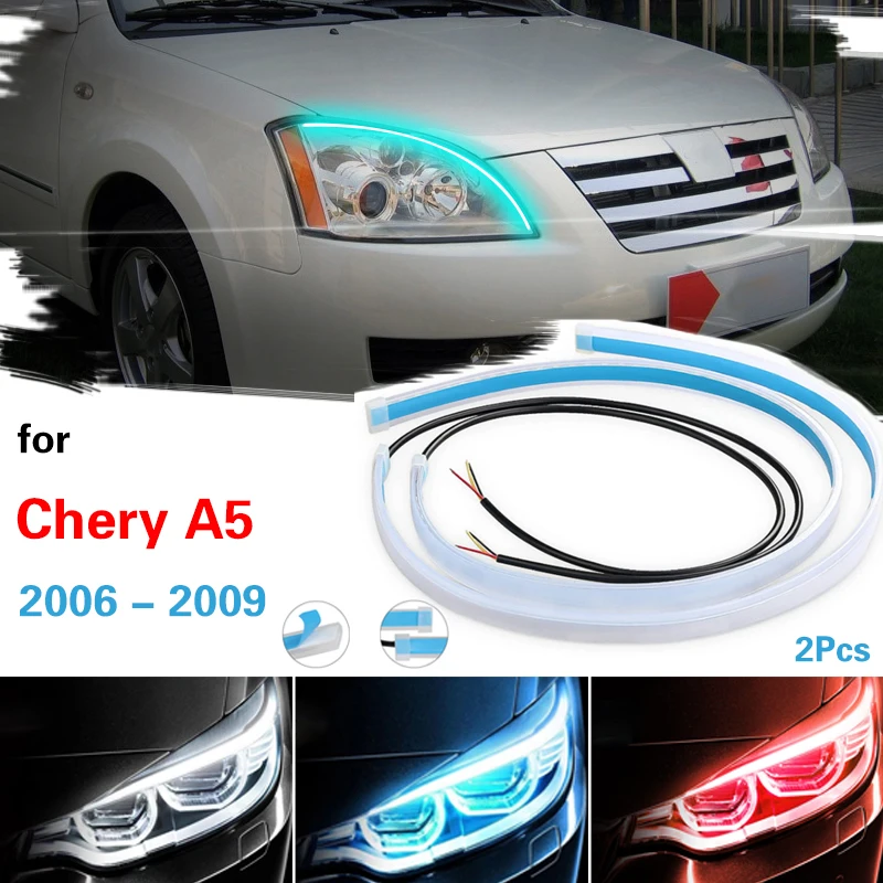 

Гибкая светодиодная лента для автомобильных фар Chery A5 2006-2009, 2 шт.