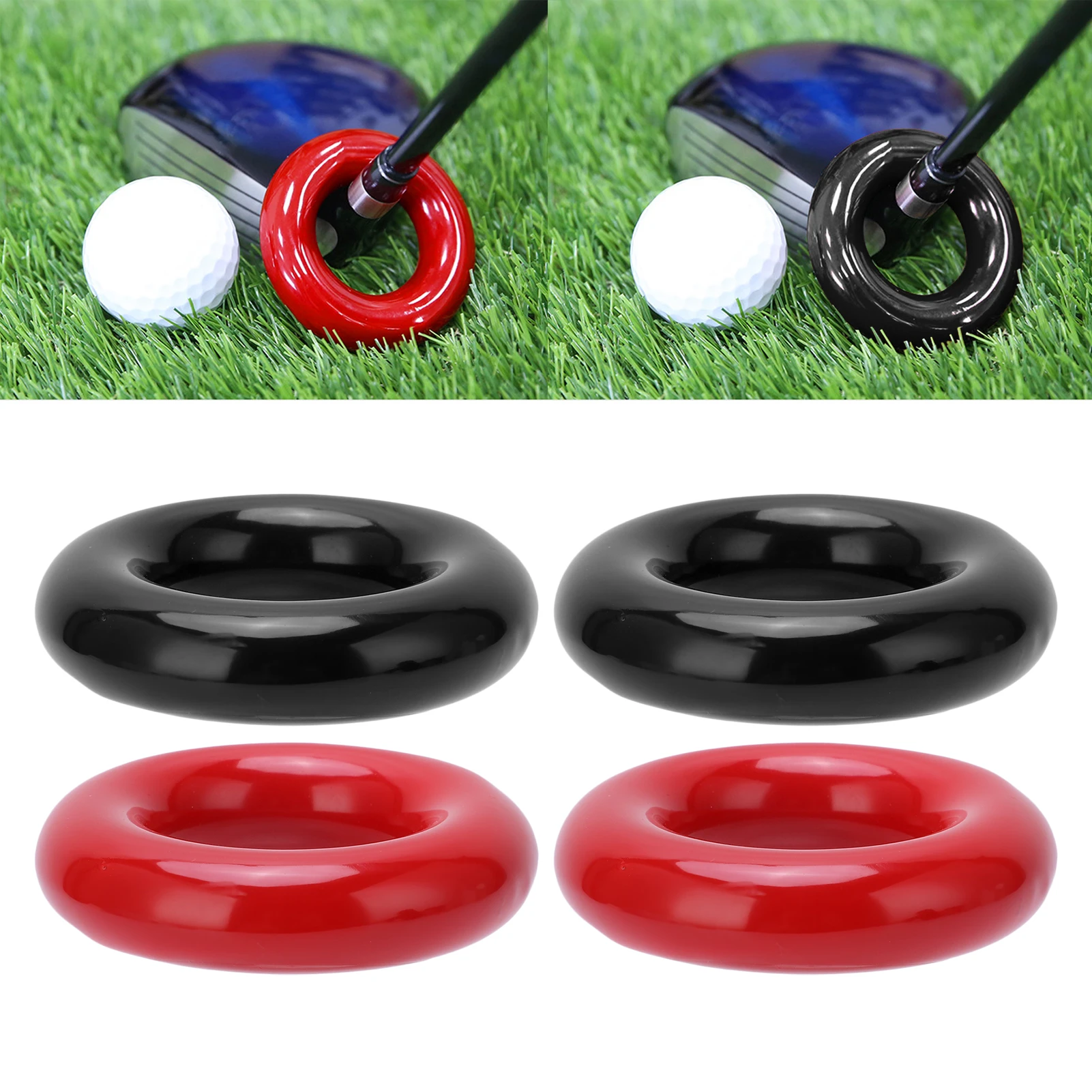 Golf Weighting Ring Round Glossy Trainning Golf Swing Weight Donut for Warm Up 2pcs Golf Trainning Weighting Ring