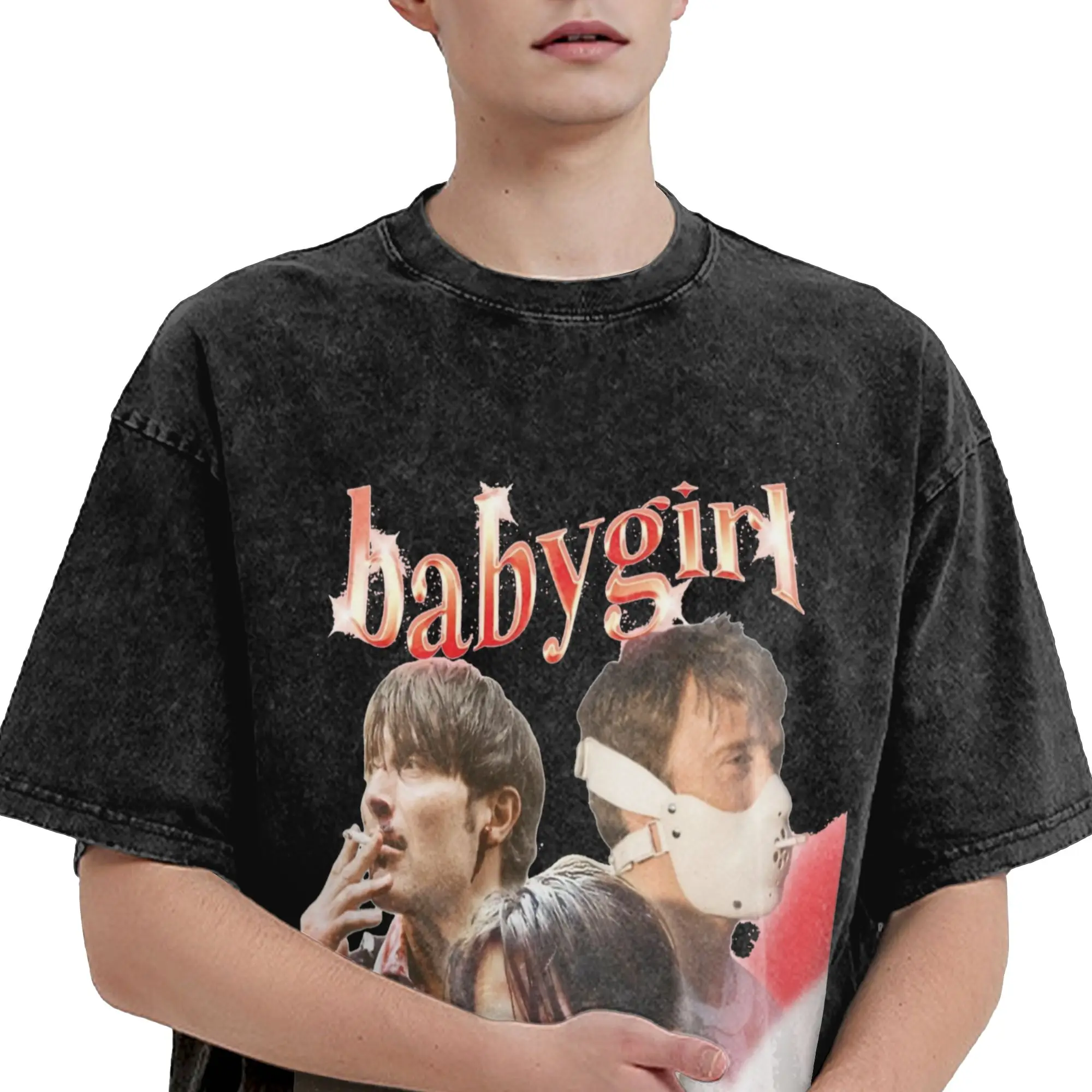Mads Mikkelsen Actor T Shirts Hip Hop Washed Cotton Oversize T-Shirt  Fashion Men Women Tops Streetwear Summer Tee Shirt