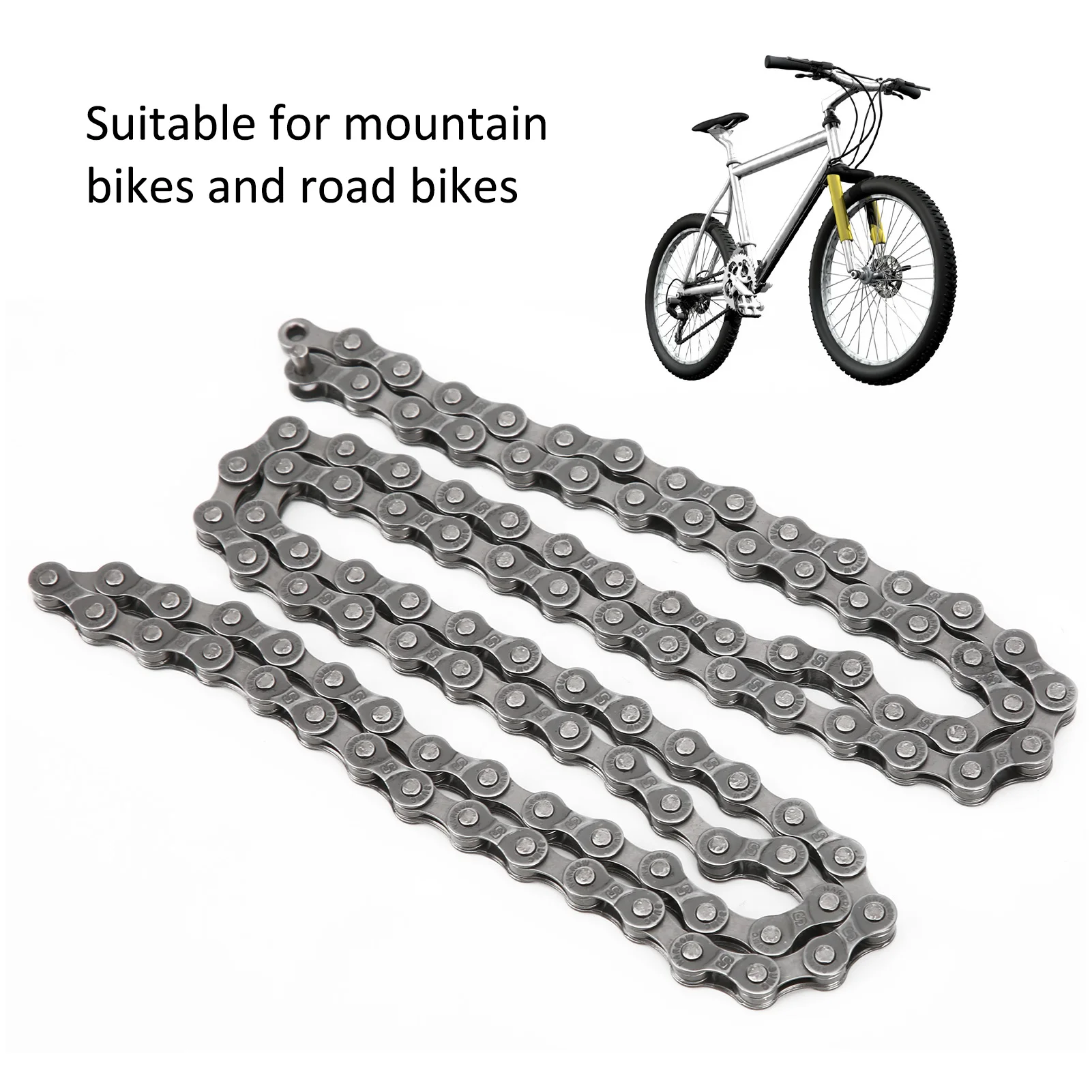 

8 Speed Bike Chain Reusable Replacement Steel Wear‑resistant Durable Brand New Easy Using Bicycle Chain for Mountain Road Bike