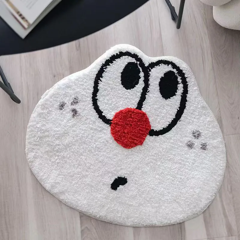 

White Carpets Big Eye Soft Absorbent Bathroom Rug Home Decor Sofa Floor Carpet Non-slip Mat Machine Washable Flock Bedroom Mat