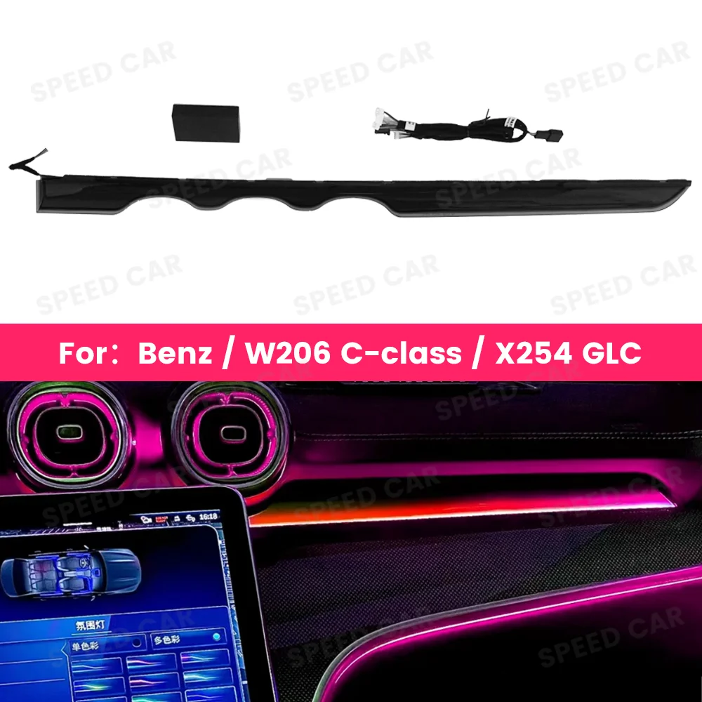 

64 Color LED Interior Ambient Light Kit for Mercedes-Benz C-Class W206 2022+ Center Console Cup Holder Door Edge Lighting