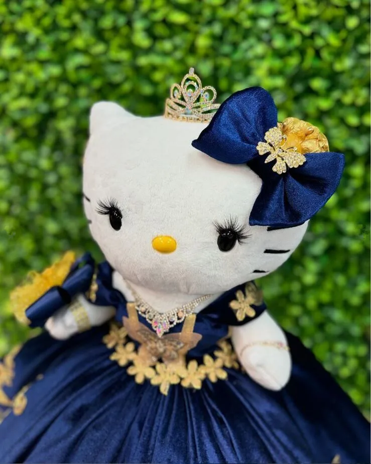 Navy Blue Velvet Mini Quinceanera Dresses Gold Applique Butterfly Doll Bear Cute Custom Little Princess Flower Girl Dress