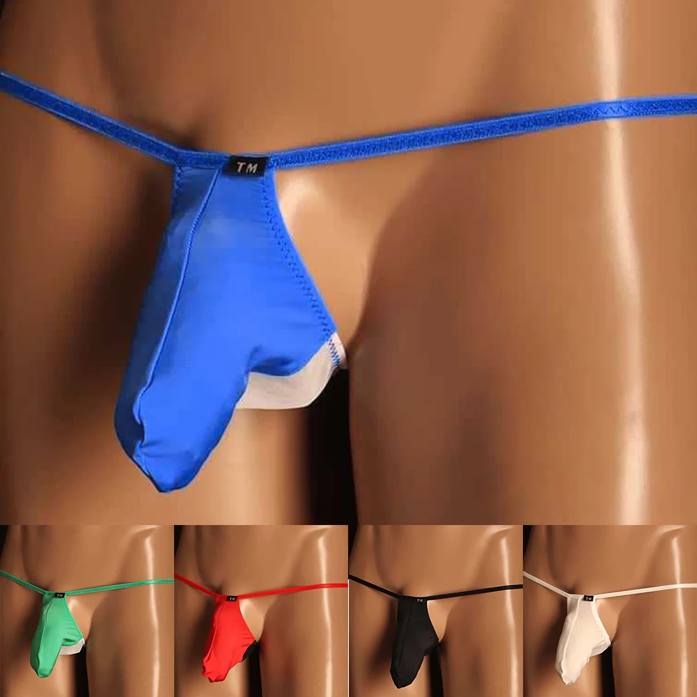 

Men Sexy Elephant Nose Color Blocking Low-Waist Gay Sissy Pouch Thong Underwear Male Sexy Panties Elastic G-string Thong Classic