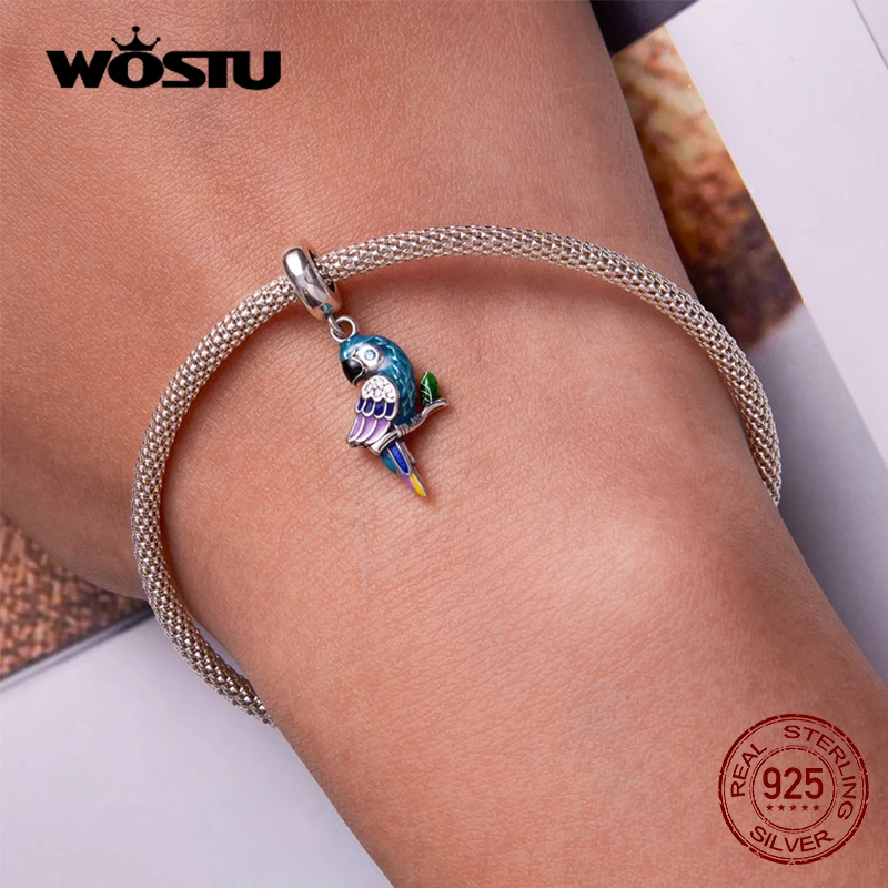 Wostu-バタフライフラワーバードとフラワーペンダント,925スターリングシルバー,ペンダント,DIYジュエリー,春夏コレクション