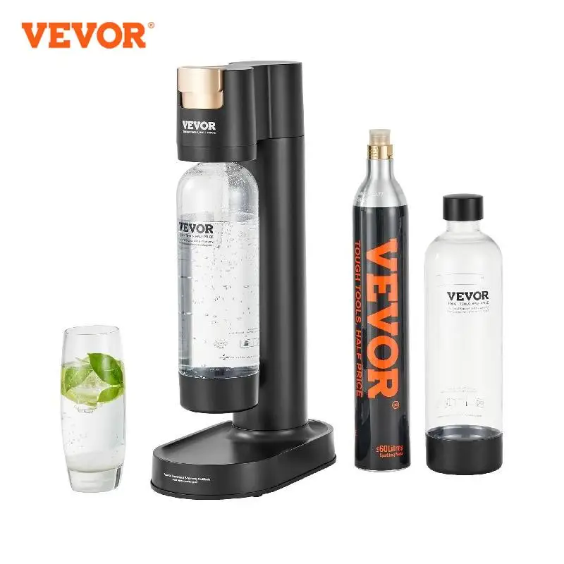 VEVOR Sparkling Water Maker, Soda Maker Machine for Home Carbonating, Seltzer Water Starter Kit with 2 BPA-free 1L PET Bottles