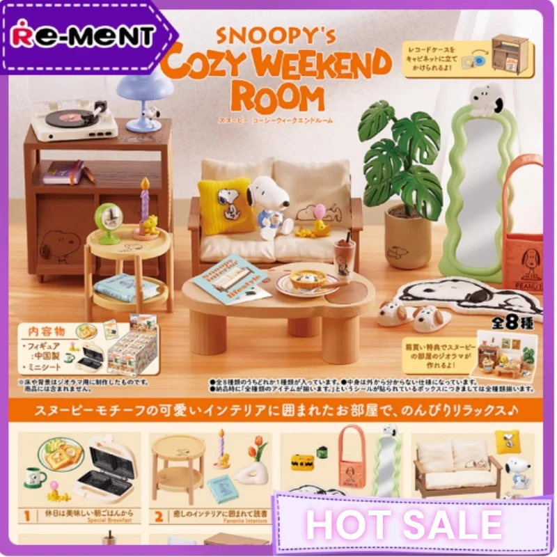 

Лидер продаж, подлинная Re-Ment Snoopy'S, уютная комната выходного дня, миниатюрная сцена, серия слепая коробка, трендовая коллекция игрушек, подарок на день рождения для девочек