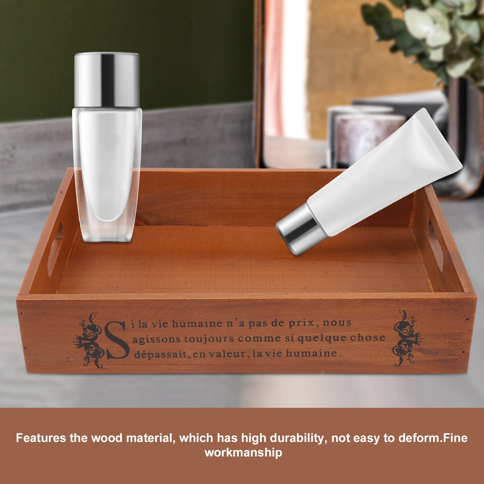 

Wooden Storage for Paper Documents Books Stationery Supplies Smooth Edges Reusable Letter Tray Cosmetics Holder