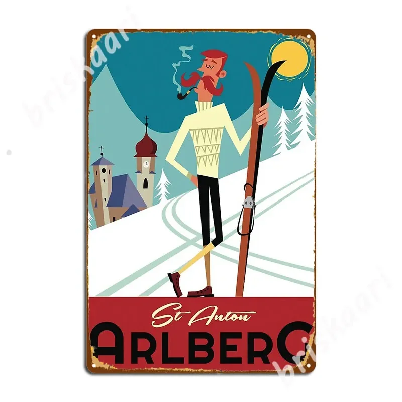 St Anton Arlberg Poster Metal Signs Club Bar Cave Customize Plates Tin sign Posters