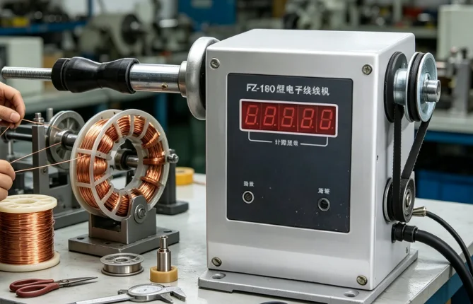 Semi‑Automatic Electric Winding Machine, Adjustable High‑Speed Industrial Winder With 9999 Count Range