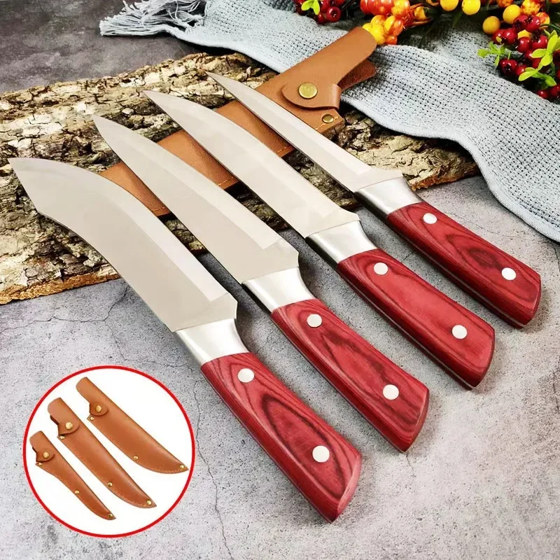 Kitchen Knife Stainless Steel Blade Butcher Boning Knife Cleaver Meat Beef Fish Slicing Knife Plastic Handle Chef Knives Tools