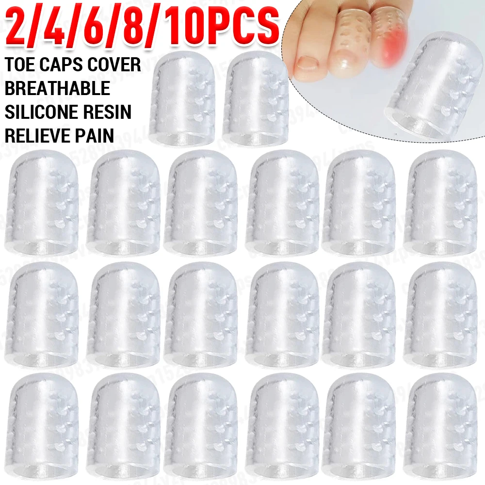 2-10Pcs Toe Protection for Men Women Relief Pain Silicon Resin Toe Caps Cover Transparent Sweatproof Wear-Resistant Protectors