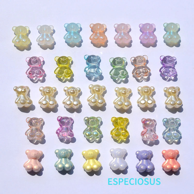 Multi Color Cute Bear Beads 19MM Lovely Acrylic Charms For Bracelet Making Departments DIY Fashion Jewelry Making Accessories