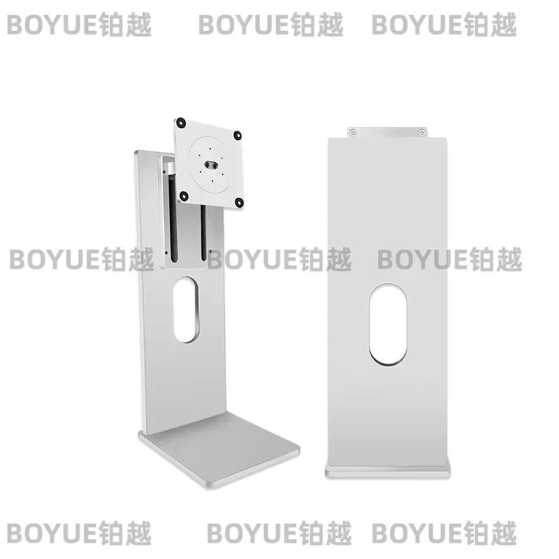 Silver Aluminum Alloy Monitor Arm Rotating Lifting Desk Mount Bracket for 27 32 34 Inch Computer Screen VESA 100 Adjustable