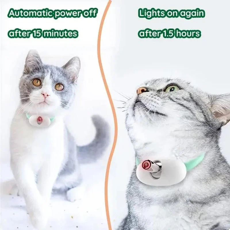 Nuovo collare laser LED intelligente per gatti USB ricaricabile con angolo regolabile divertente giocattolo per gatti stuzzicante collare per penna laser pet teaser stick