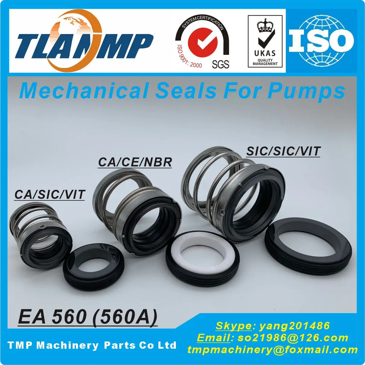 EA560-20 , 560A-20 , 560-20 Mechanical Seals for Pumps (Shaft size 20mm, Seat outersize d7=38mm)