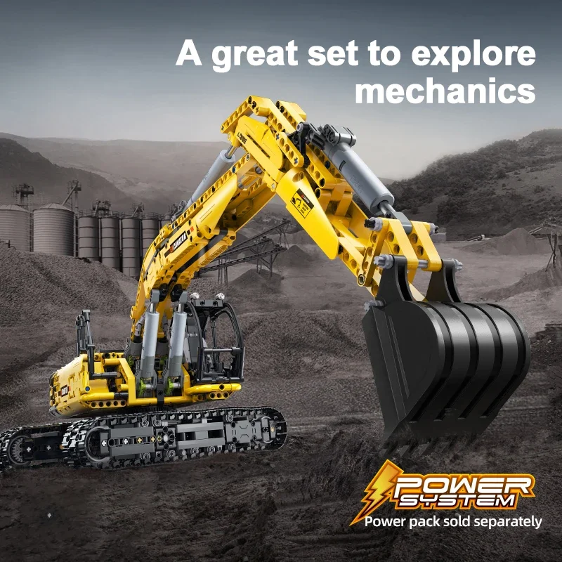 

Cada 1702Pcs 1:20 City Remote Control Engineering Car DIY Model Building Blocks RC Excavator Bricks Toys For Kids Gift