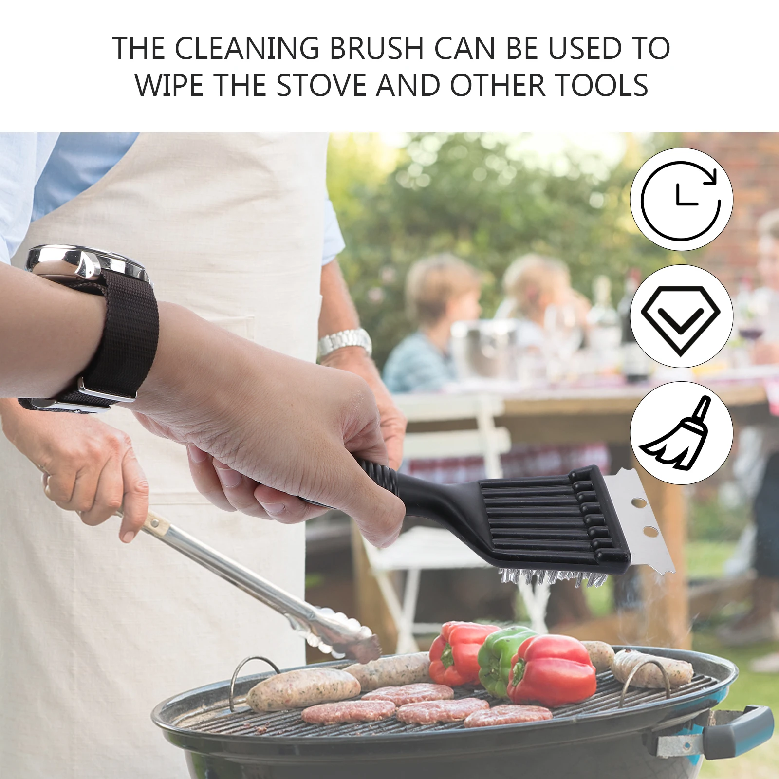 

Barbeque Cleaning Grill Scrubber Wire BBQ Tools Stainless Steel Oven Cleaner Kitchen Barbeque Cleaning Brush Accessories