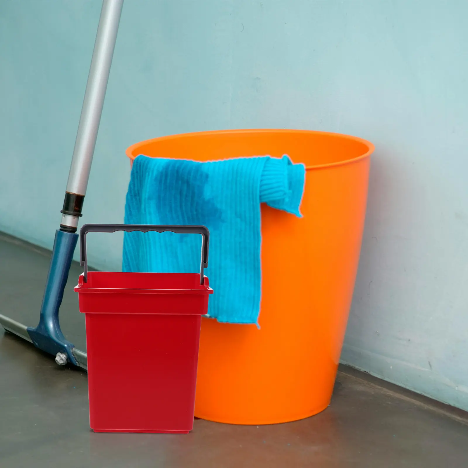 

2pcs Plastic Cleaning Bucket With Handle 8.45X7.27X6.29" For Home Dormitory Container Water Storage Bucket For