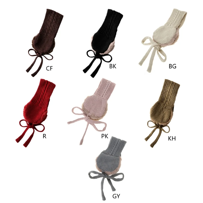 Crianças bebê criança malha cabeça envoltório bandana orelha mais quente lã do bebê earmuffs crianças menina menino headwear