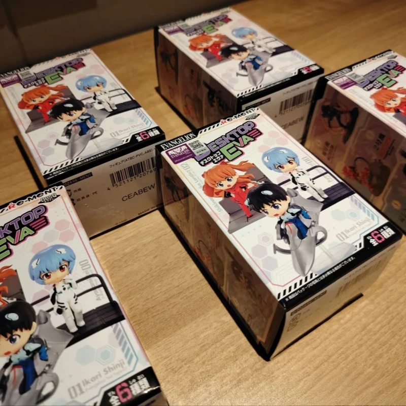 

Genuine Rement Anime EVA Ayanami Rei Asuka Q-version kawaii Action Figures PVC Model Statue Toys doll Re-ment Desk Decor Gift