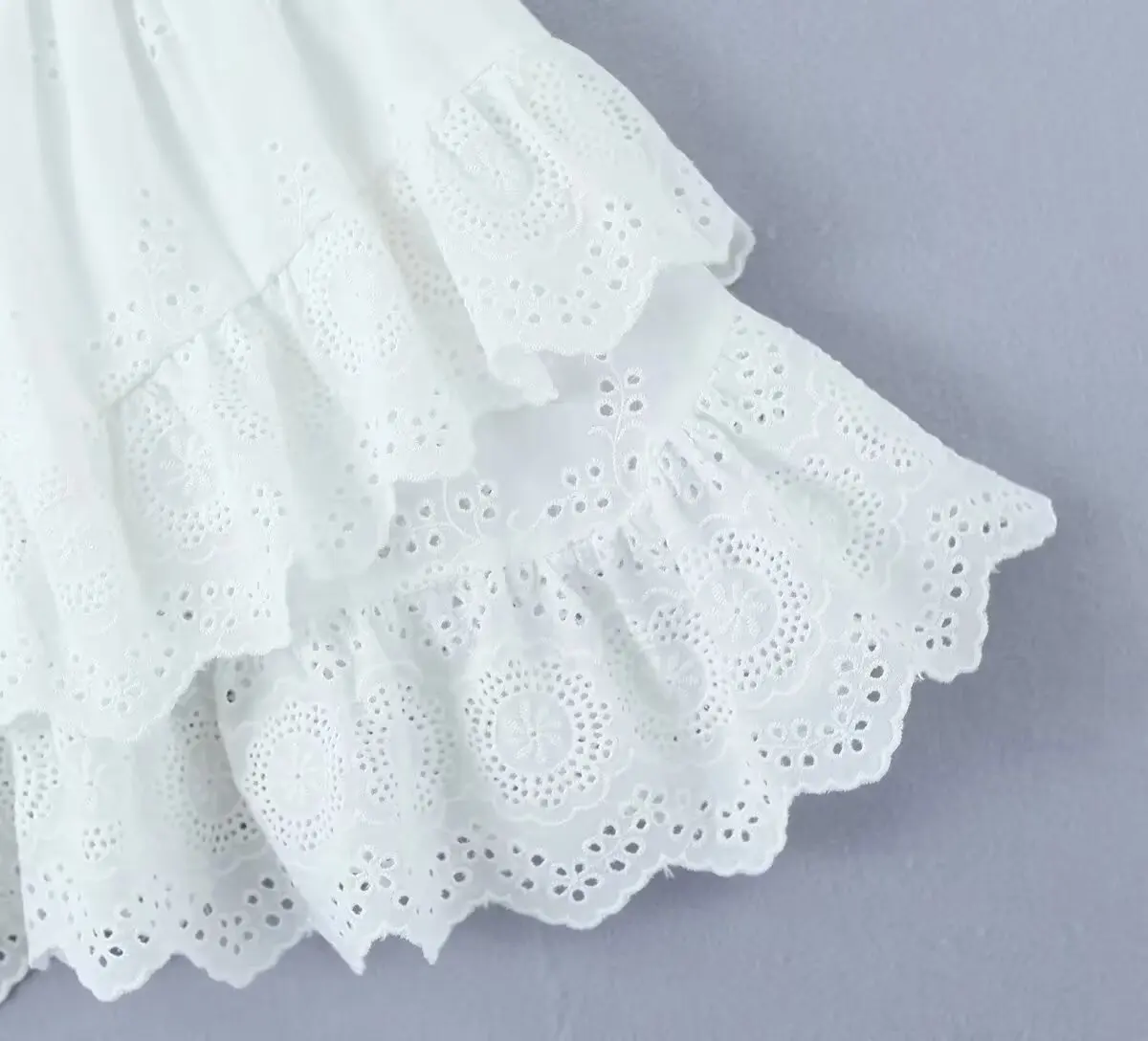 Withered Summer French Elegant Lace Cake Skirt Fashion Mini Skirt Women Vintage Cotton A-line High Waist White Skirts Womens