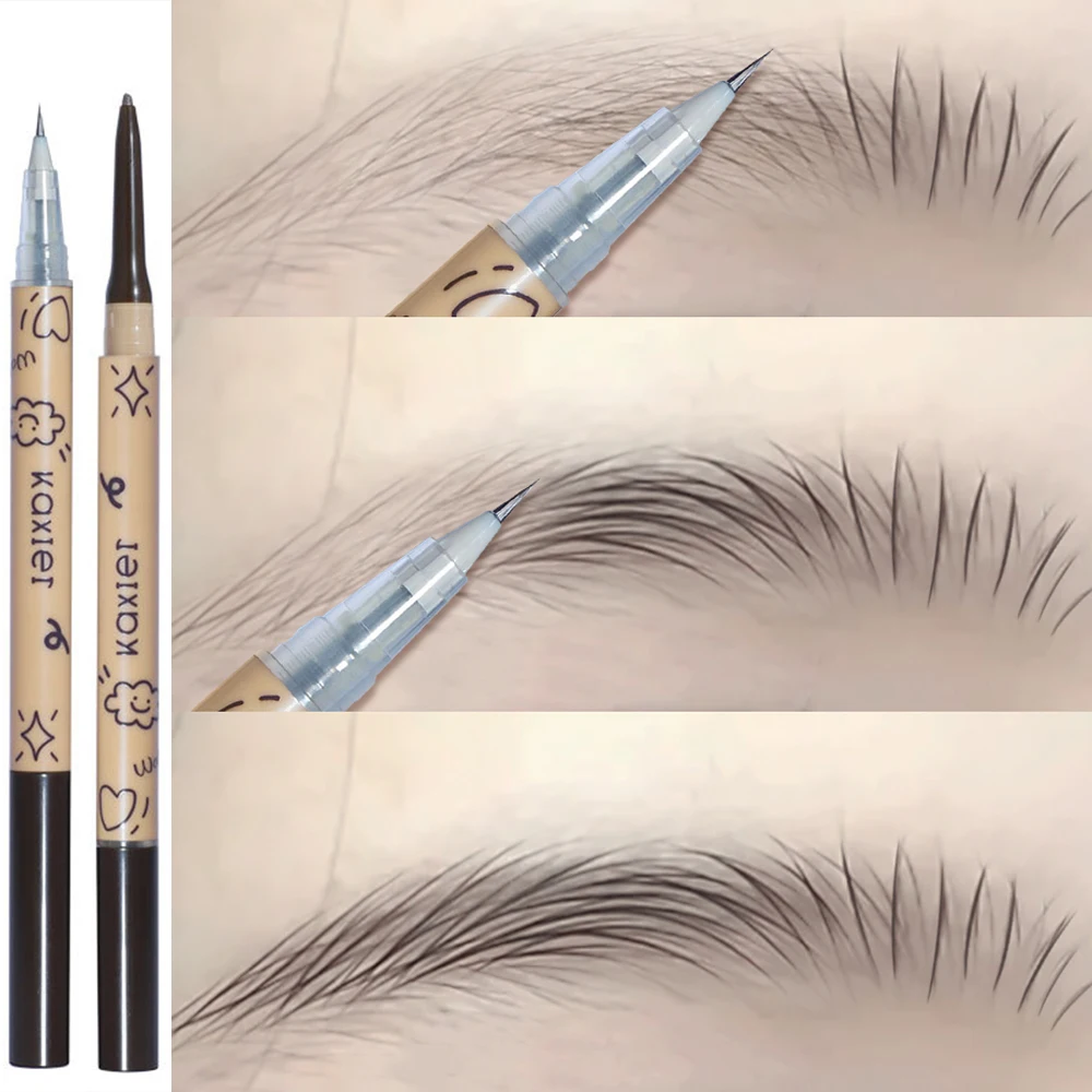 Ultra Fine Liquid Eyebrow Pencil Double-headed Sweat-proof 3D Vivid Wild Eyebrows Lasting Professional Eyeliner Eyes Cosmetics