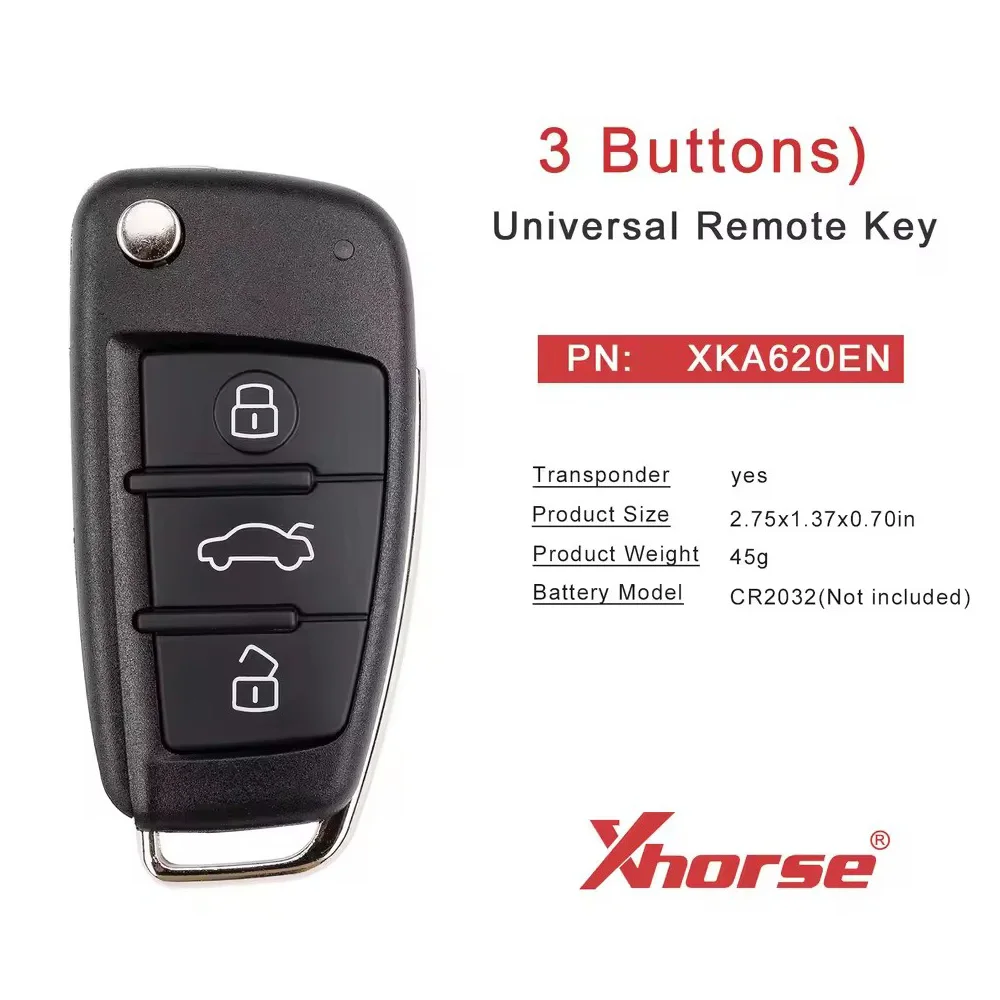 5pcs/lot Xhorse XKA620EN for Audi A6L 2nd Generation Smart Key 3 Buttons Universal Remote Key