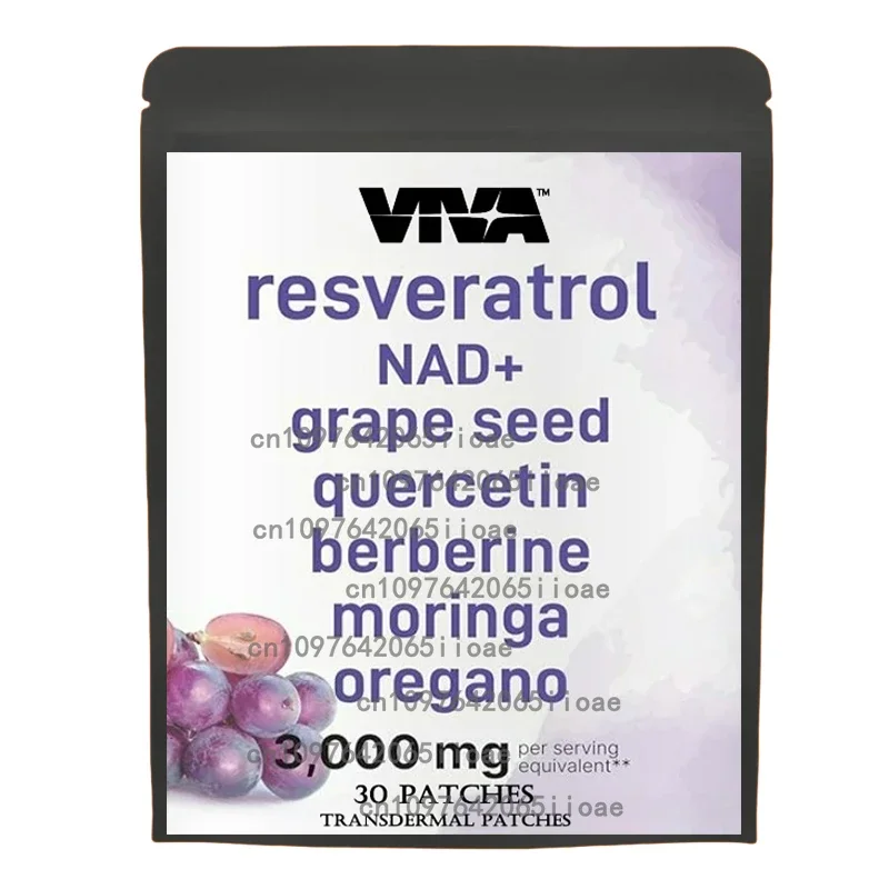 

Пластыри Resveratrol — прозрачные пластыри, 30 пластырей, поставка на одну месяц-usa Made