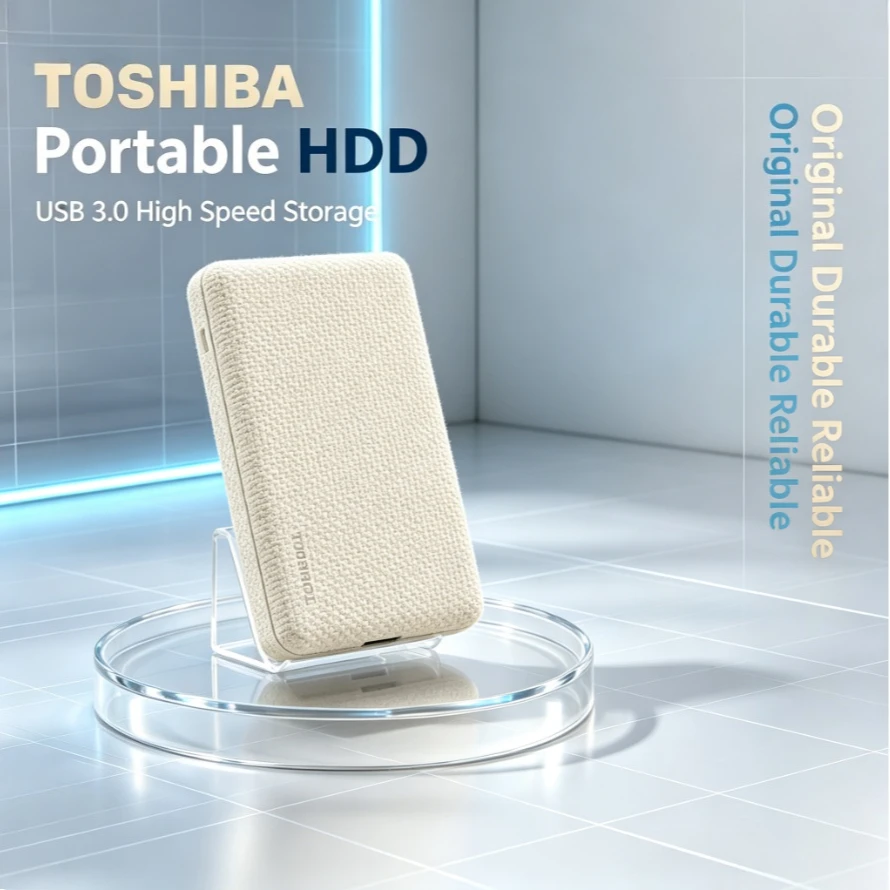 Toshiba V10 White Portable External Hard Drive Advanced USB Mobile HDD Storage Disk For Laptop Desktop PC File Data Backup