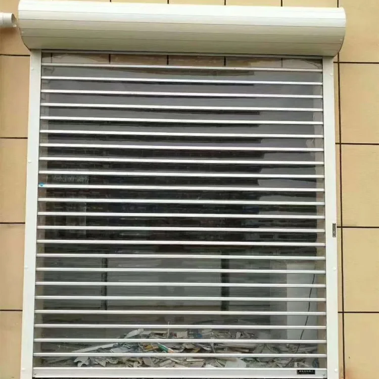 

Modern high-transparency polycarbonate rolling shutter door waterproof entrance door with roll-up finished plastic surface