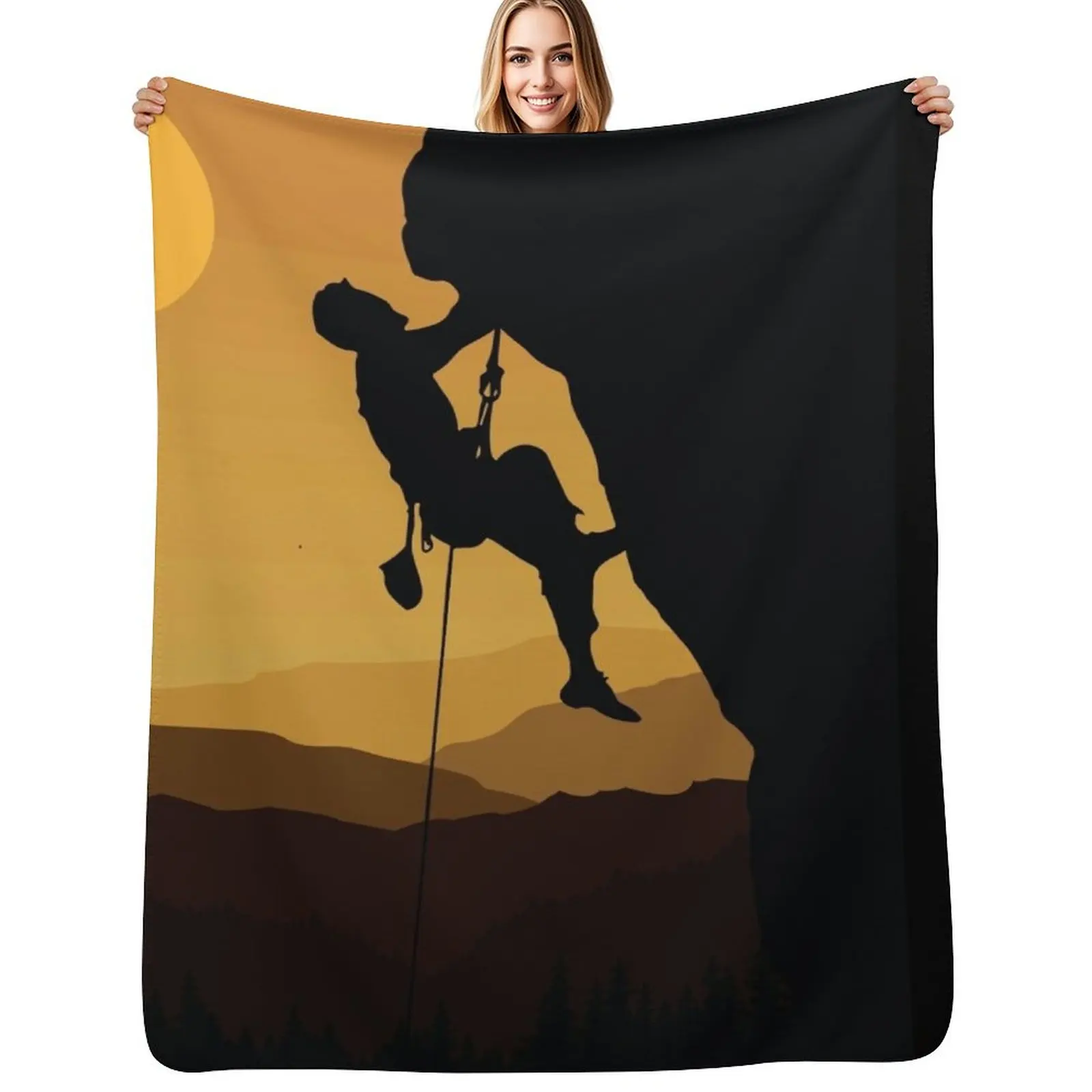 

Retro Rock Climbing Bouldering 80s Mountain Rock Climber Throw Blanket sofa bed Summer Beddings for winter Luxury St Blankets
