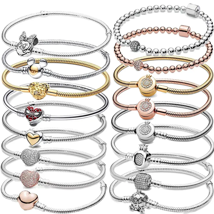 

Popular S925 silver crown snake bone bracelet on the whole network, suitable for original DlY bracelet, women's fashion accessor