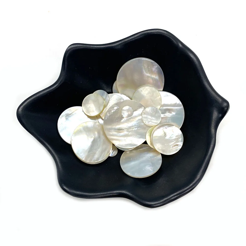 Non-porous Natural Seashell Beads Cabochon Mother of Pearl Shell Beads Pendant DIY Necklace Ring Fashion Jewelry Accessories