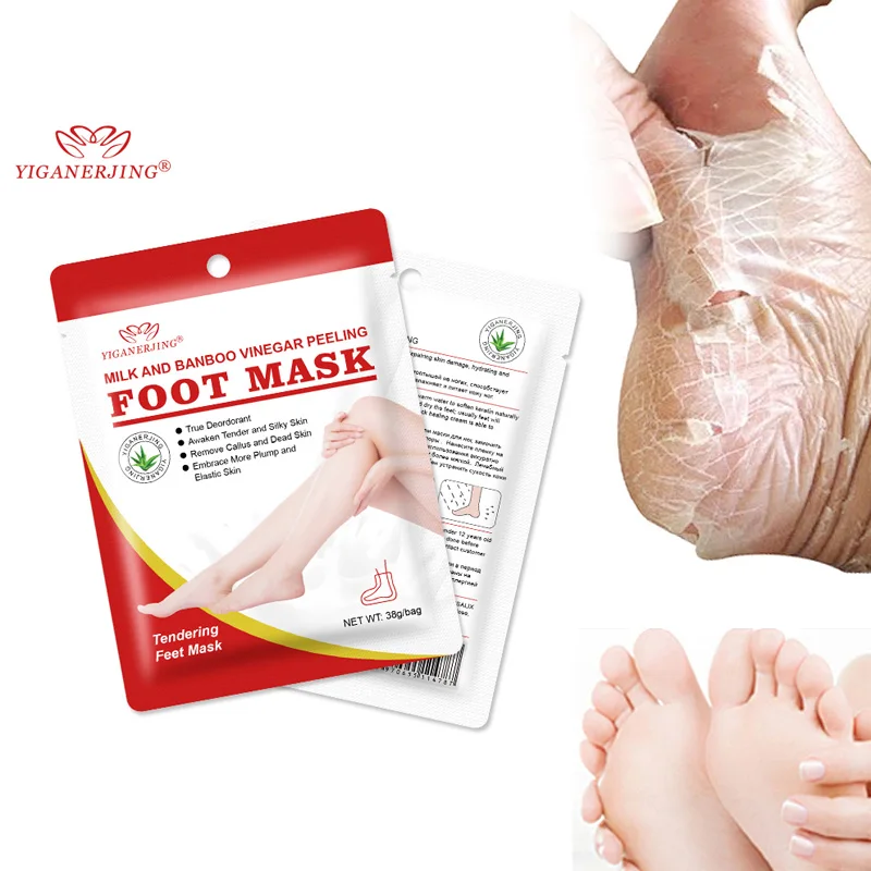 

YIGANERJING Feet Exfoliating Foot Masks Patch Feet Pedicure Socks Scrub Patch Heel Repairing Remove Dead Skin Foot Peeling Masks