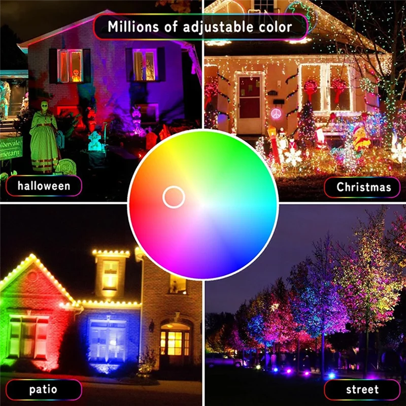 B84B-2 Pack 100W RGB LED projecteurs IP66 étanche couleur changeante projecteur avec télécommande pour fête, Halloween