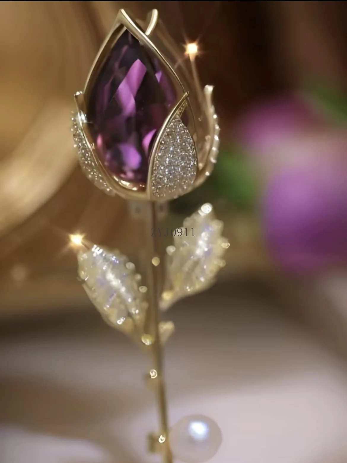 Blumenpullover, Mantel, Tulpenbrosche, High-End-Corsage-Anstecknadel für Damen