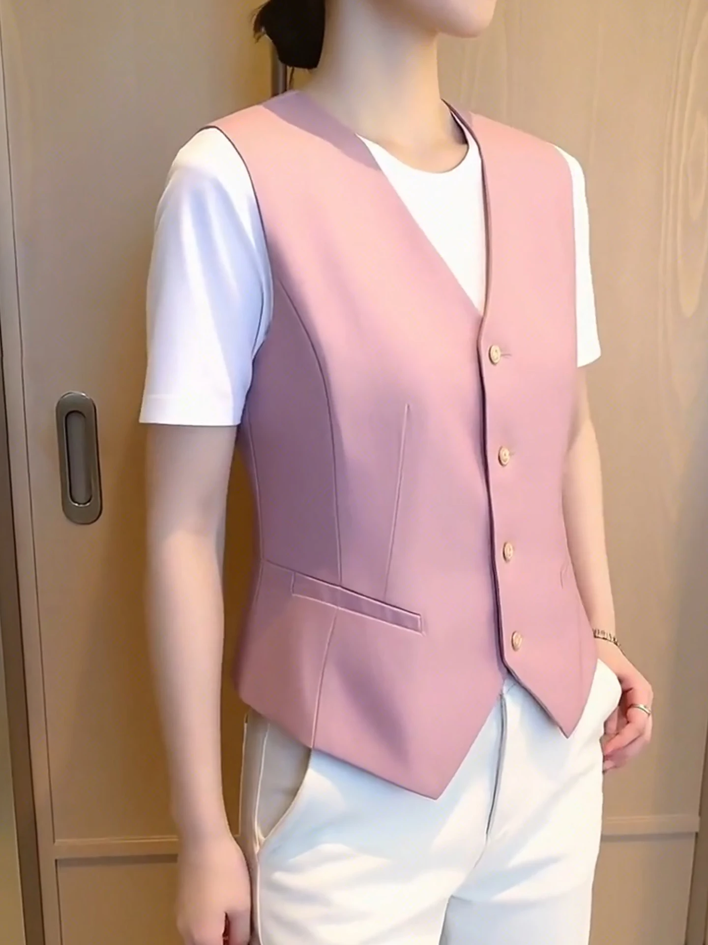 Elegant Style Layered Sleeveless Suit Vest Fashionable Versatile Base Shirt Unique Beautiful Jacket Autumn Personality Single...