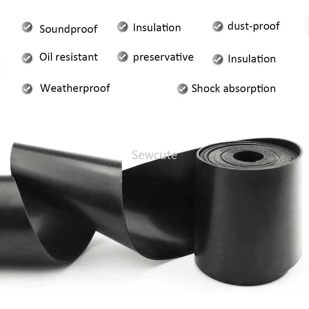 Neoprene Rubber Strips Rolls Solid Rubber Sheet for DIY Gasket Warehouse Pads Seals Weather Stripping Crafts Flooring Supports