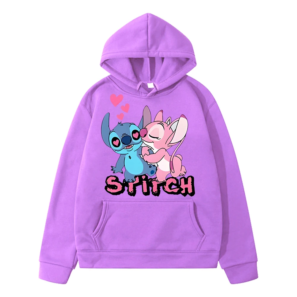 Stitch print Hoodies Disney Fleece Sweatshirt Anime hoodie Casual pullover y2k sudadera disney boy girl clothes kids Day gift